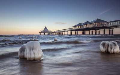 Strand von Heringsdorf auf Usedom im Winter